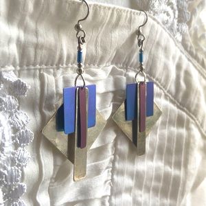 Vintage Sterling Silver Earrings 80's style